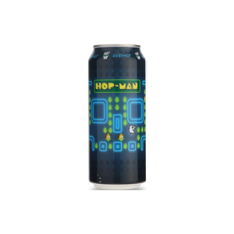 Cerveza artesanal Overhop Hop-Man Doble NeIPA. 8,5% ABV.